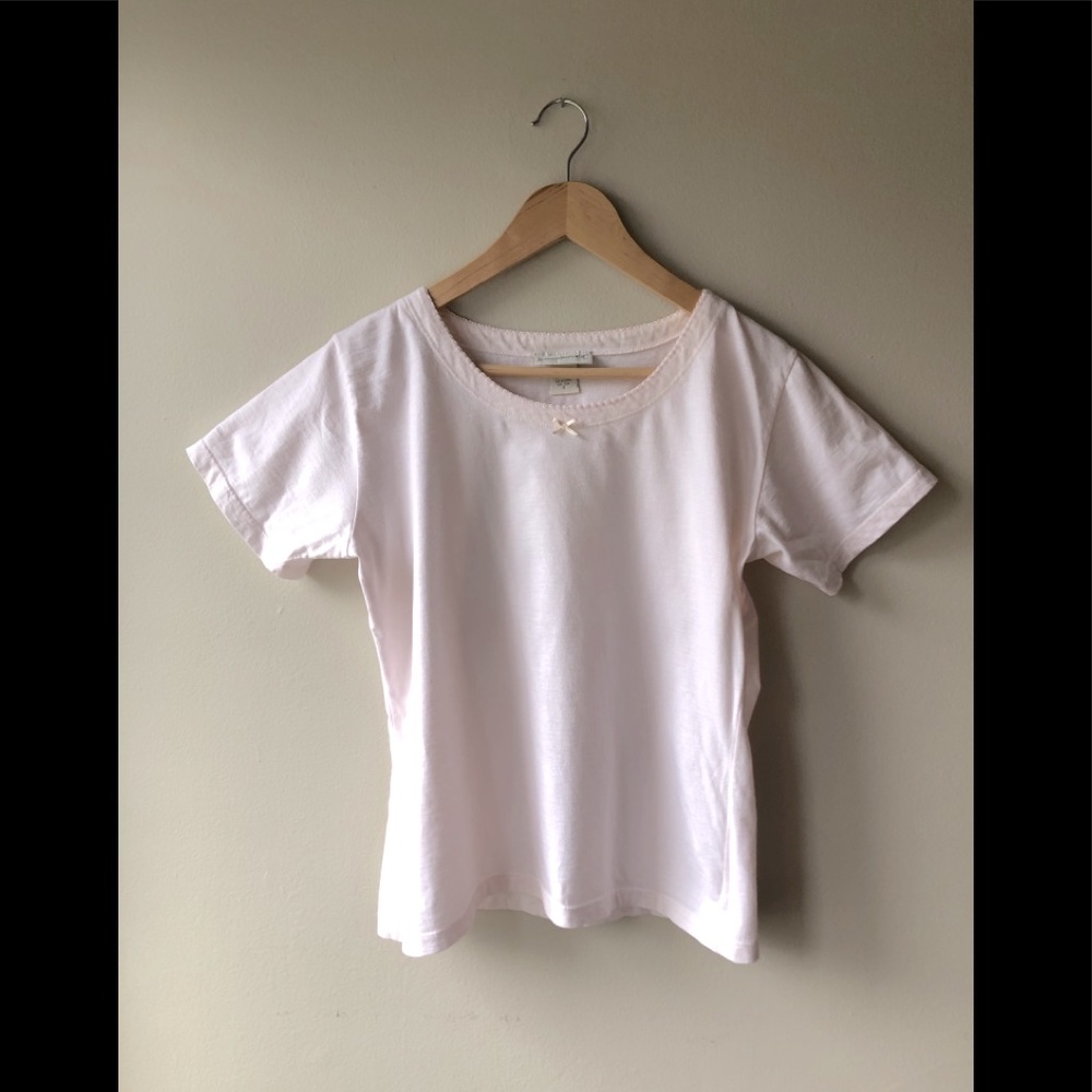 Vintage Banana Republic Cotton T light pink sz S